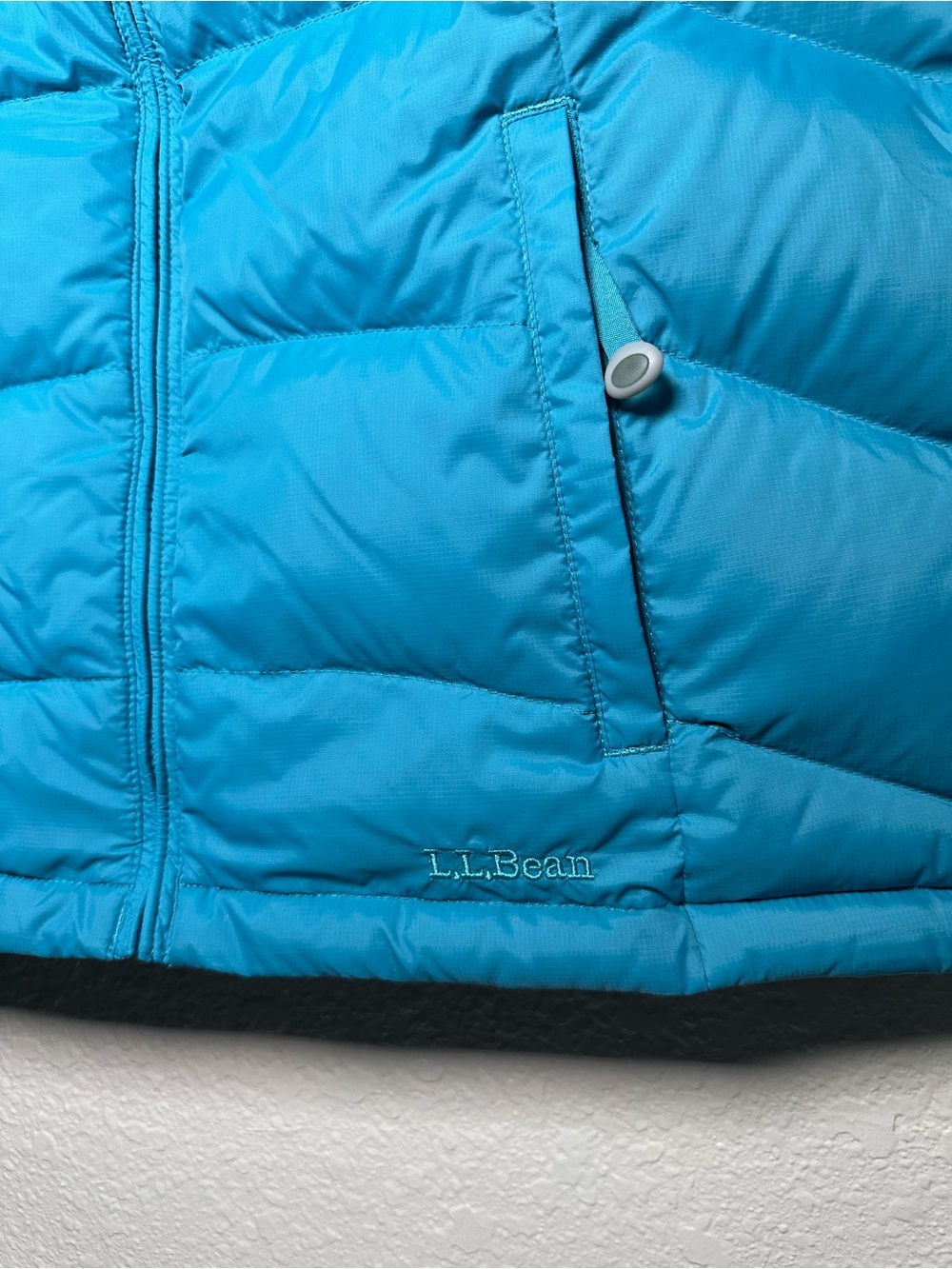 L.L. Bean // Goose Down Puffer Vest Women’s XL Blue Lightweight Full Zip - Picture 2 of 8